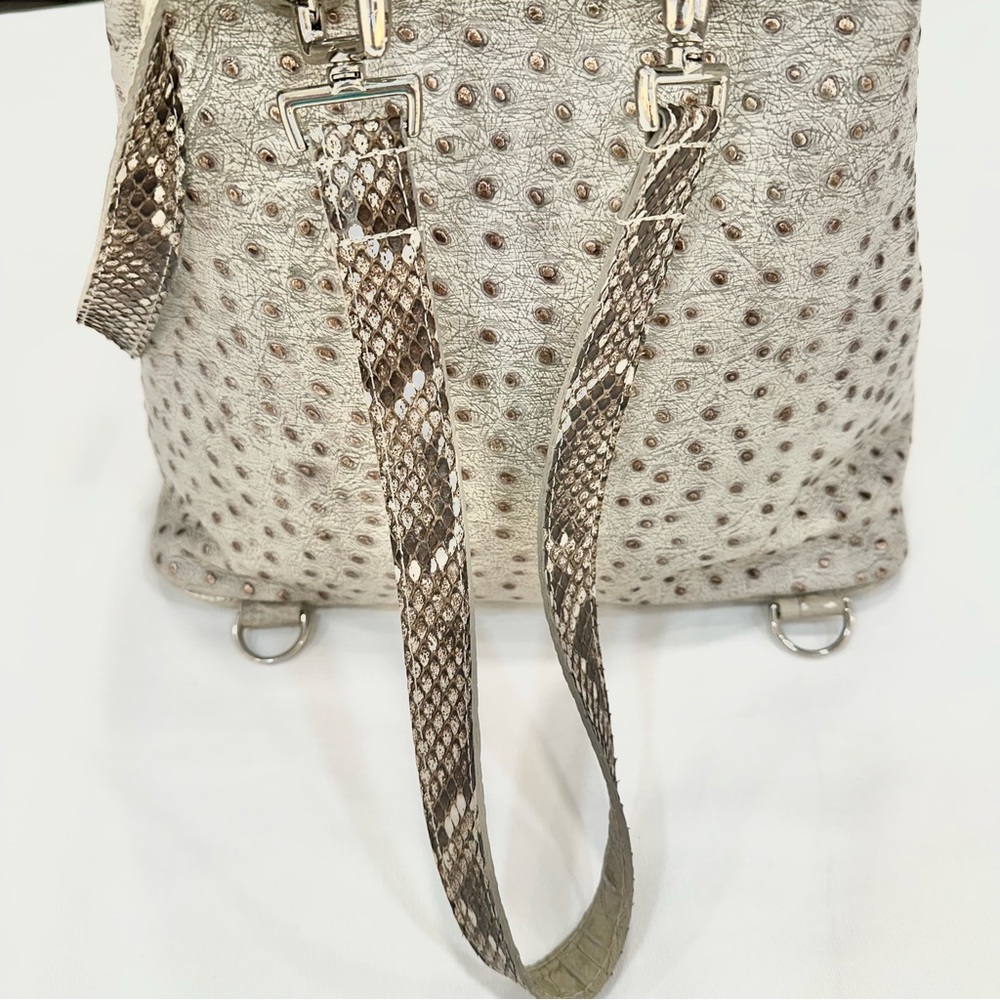 BSWANKY Sophie Python Convertible Backpack/Purse Gray w/silver accents_Like New - Picture 7 of 13